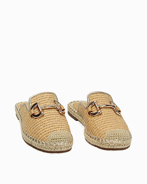 WOMEN SHOES SABOT RAFIA BEIG, BEIGE