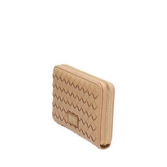Portafoglio donna beige intrecciato, Primadonna, 255700503EIBEIGUNI, 002a