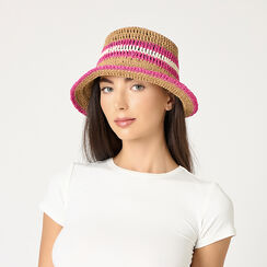 Chapeau femme fuchsia en raphia, Primadonna, 25J904047RFFUCSUNI, 002a