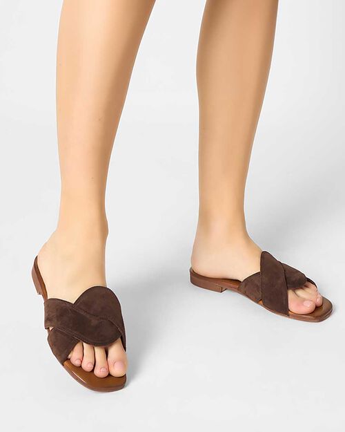 ZAPATOS FLAT SUEDE MORO, DK BROWN