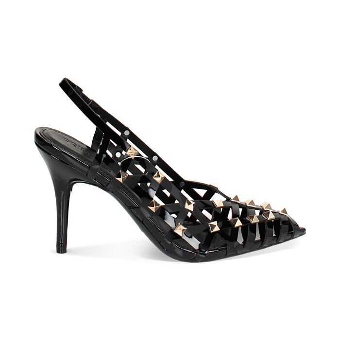 Décolleté slingback mujer negras entrelazadas, Primadonna, 252102821VENERO035