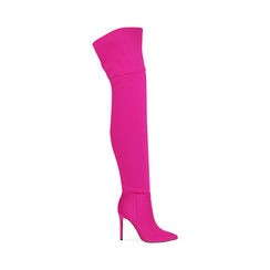 Stivali overknee fucsia in lycra, tacco 10,5 cm, Primadonna, 202118621LYFUCS035, 001 preview