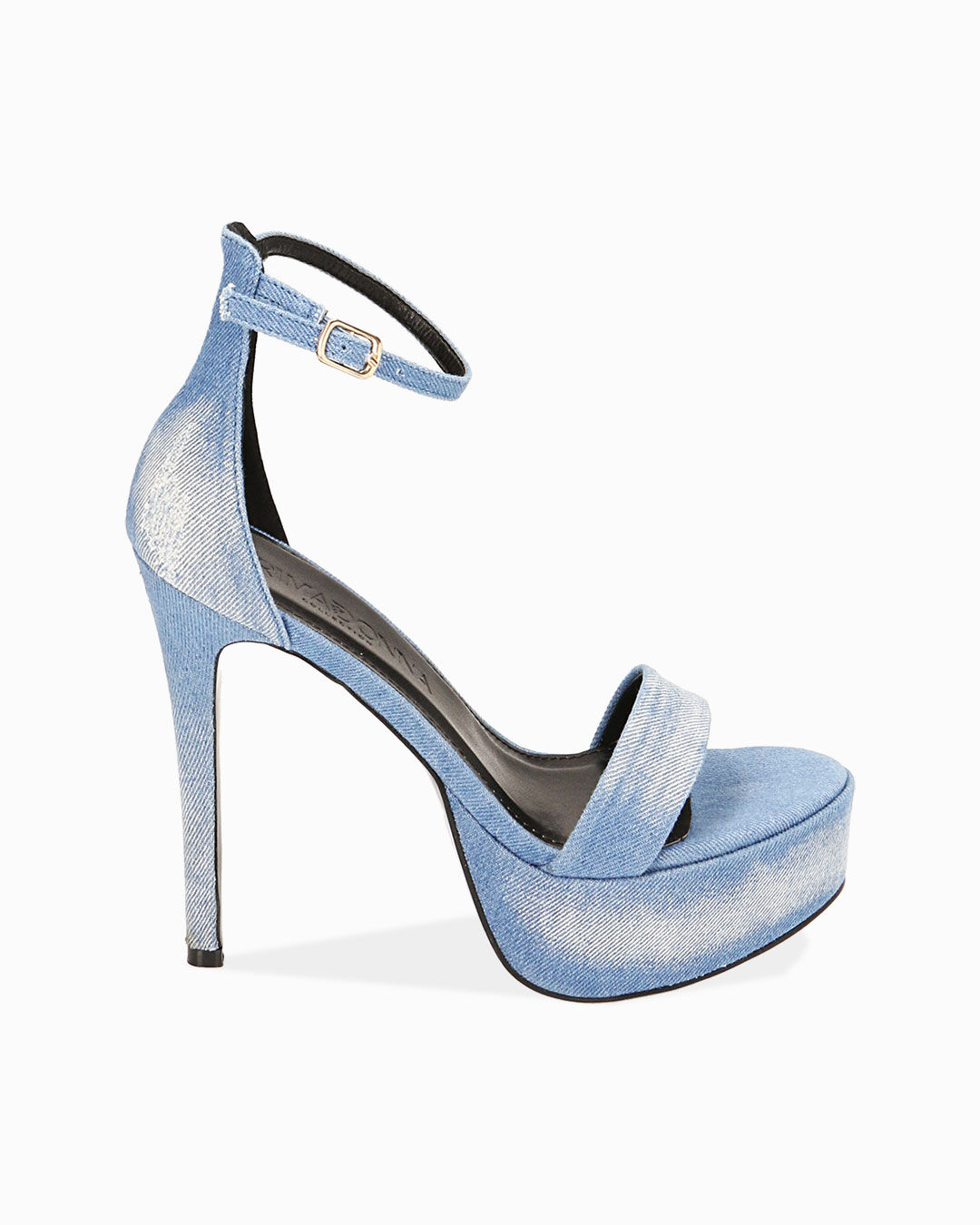 Sandali plateau jeans in tessuto, tacco 13 cm