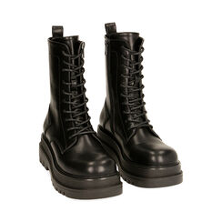 Anfibi neri, tacco 5,5 cm, Special Price, 183090601EPNERO036, 002 preview