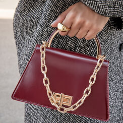 Mini bag bordeaux lucida con catenella, Primadonna, 265126021EUBORDUNI, 002a