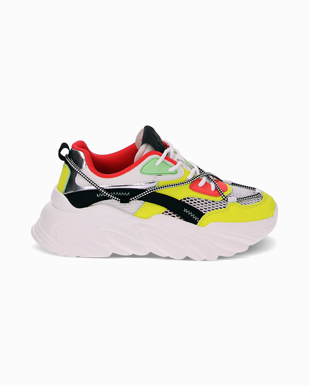 Sneakers in tessuto bianco-giallo