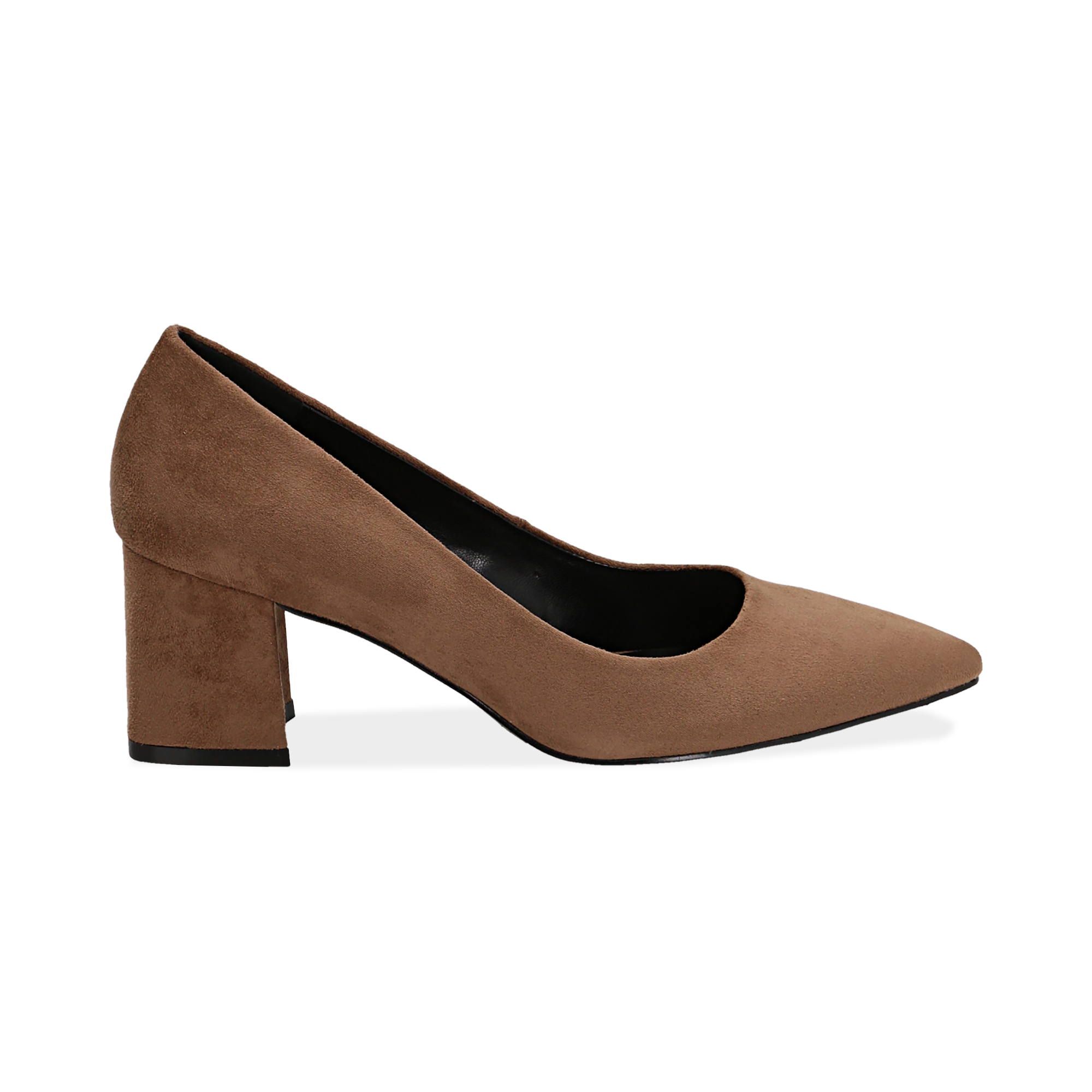Décolleté taupe in microfibra, tacco midi 6 cm | Primadonna Collection