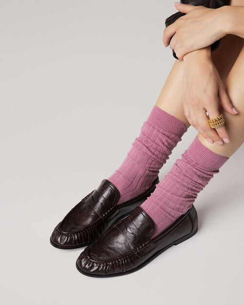 Elegant dark brown loafers, DK BROWN