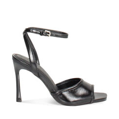 Sandali con tacco in sintetico lucido neri, Primadonna, 26M707350EUNERO035, 001a