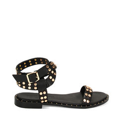 Sandali bassi neri con borchie, Primadonna, 234922831EPNERO037, 001a
