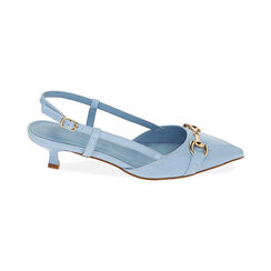 Décolleté slingback celesti in vernice, tacco 4 cm, Primadonna, 214964606VECELE037, 001 preview