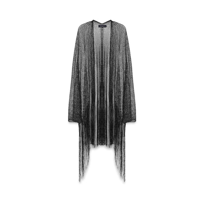 Poncho donna nero argento in tessuto laminato, Primadonna, 25B450208TSNEARUNI