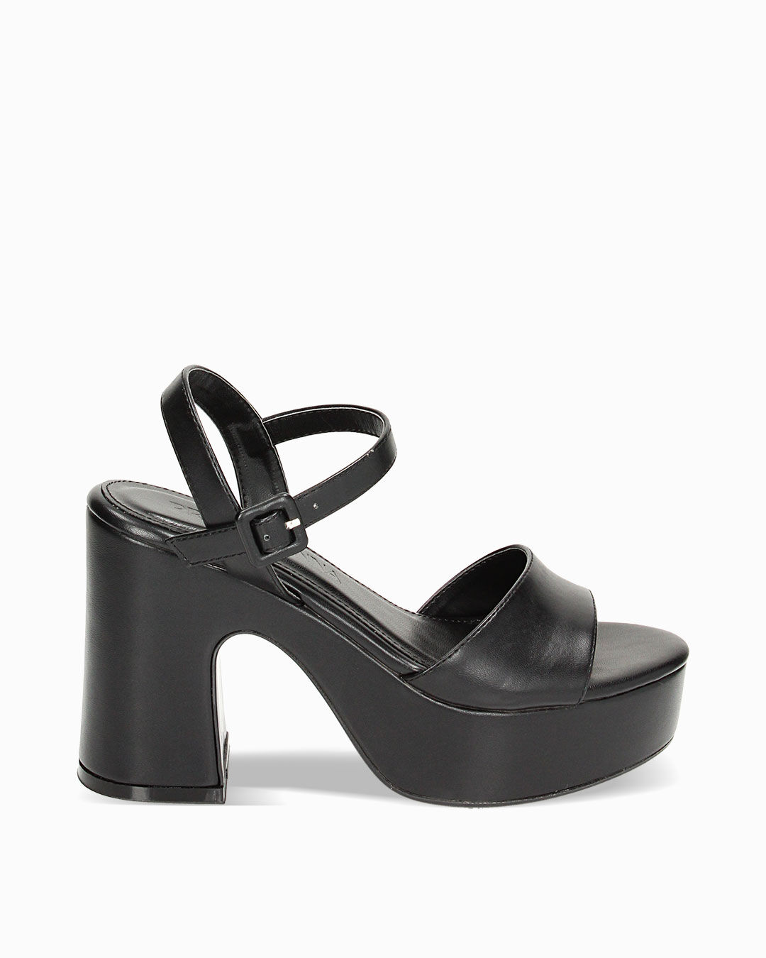 Sandali neri, tacco largo 10,5 cm