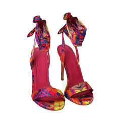 Sandali lace-up multicolor in raso, tacco 10,5 cm, Primadonna, 212163147RSMUFU035, 002 preview
