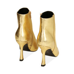 Botines de oro laminado, tacón de 9,5 cm., Special Price, 202188215LMOROG035, 003 preview