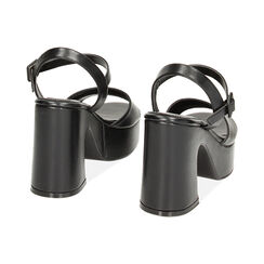 Sandali neri, tacco largo 10,5 cm, Ultime occasioni, 234972702EPNERO036, 003 preview