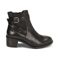 Stivaletti Chelsea neri in pelle, tacco 6 cm, Primadonna, 229440510PENERO041, 001 preview