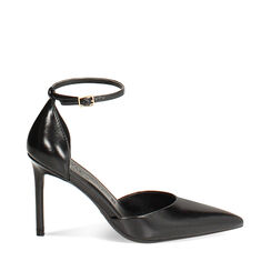 Décolleté open shank neri con tacco 9,5 cm, Primadonna, 262156402EUNERO035, 001a