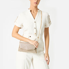 Pochette femme or en laminé avec pierres, Primadonna, 255126052LPOROGUNI, 002a