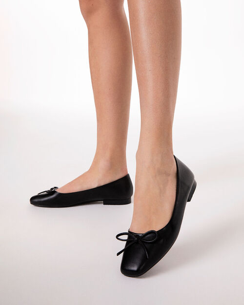 Ballerine nere con stile minimal, BLACK