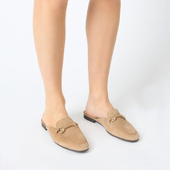 Sabots femme taupe en daim, Primadonna, 257725526CMTAUP036, 002a