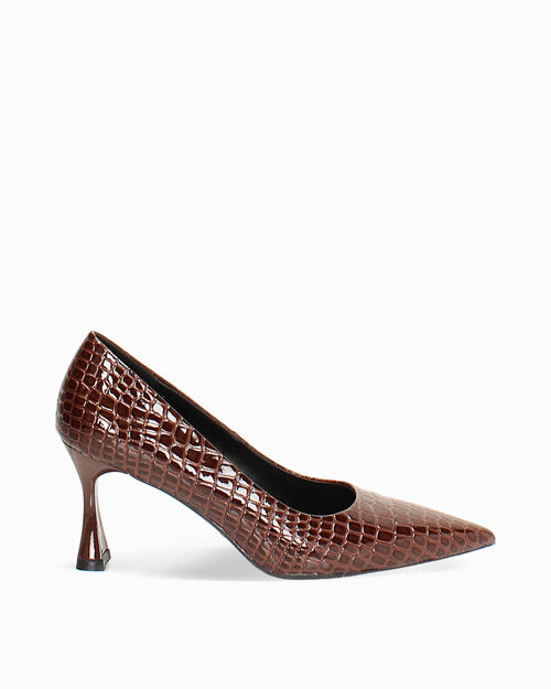 D&eacute;collet&eacute; marr&oacute;n oscuro tac&oacute;n 7,5 cm, DK BROWN
