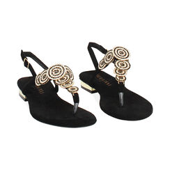 Sandales plates femme noires en microfibre, Primadonna, 254909987MFNERO035, 003 preview