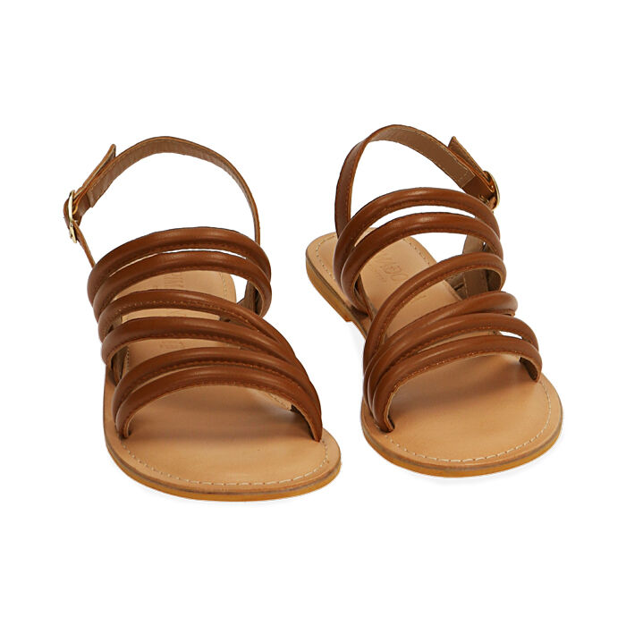 Sandali donna cognac in pelle Primadonna Collection