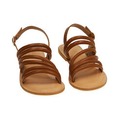 Sandali cognac in pelle, Ultime occasioni, 216702071PECOGN040, 002 preview