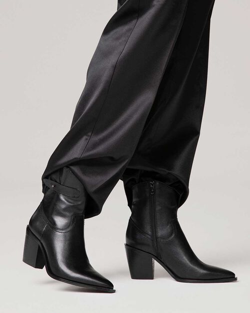 Bot&iacute;n cowboy negro tac&oacute;n 8,2 cm, BLACK
