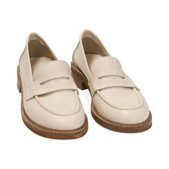 Mocassini panna flat in pelle, Primadonna, 21A503022PEPANN036, 002 preview