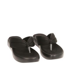 Ciabatte infradito nere in nylon, Scarpe, 194986753LYNERO036, 002a