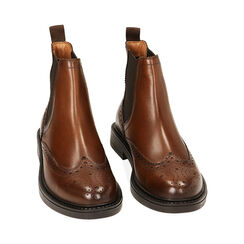 Stivaletti Chelsea cognac flat in pelle, Primadonna, 221406797PECOGN035, 002 preview