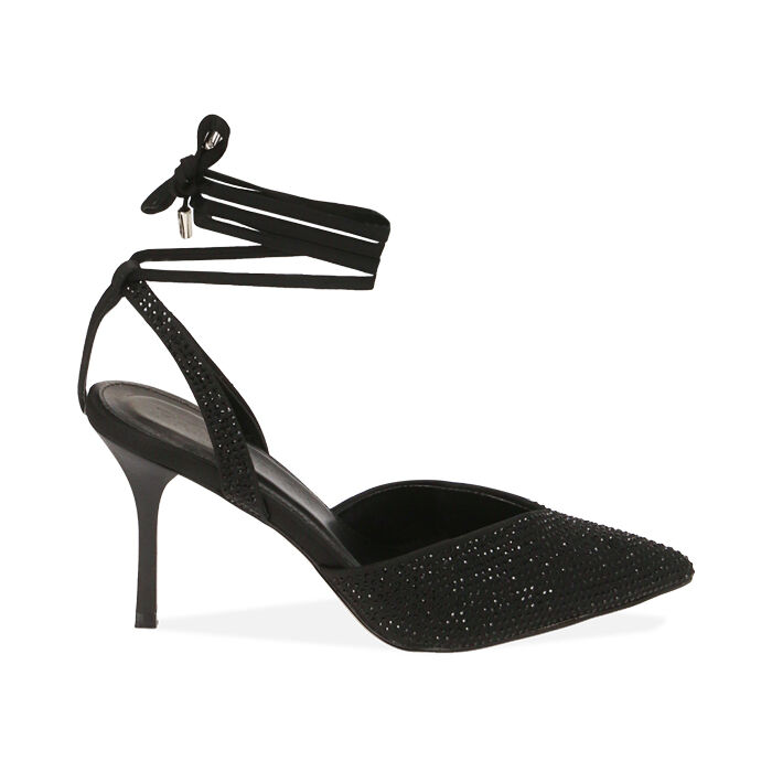 Slingback donna nere in lycra tacco 8 5 cm Primadonna Collection