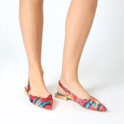 Ballerines slingback femme multicolores en satin, Primadonna, 254946666RSMUAR036, 002a