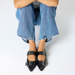 Ballerine nere lucide con fibbie, Primadonna, 264968601EUNERO041, 002 preview