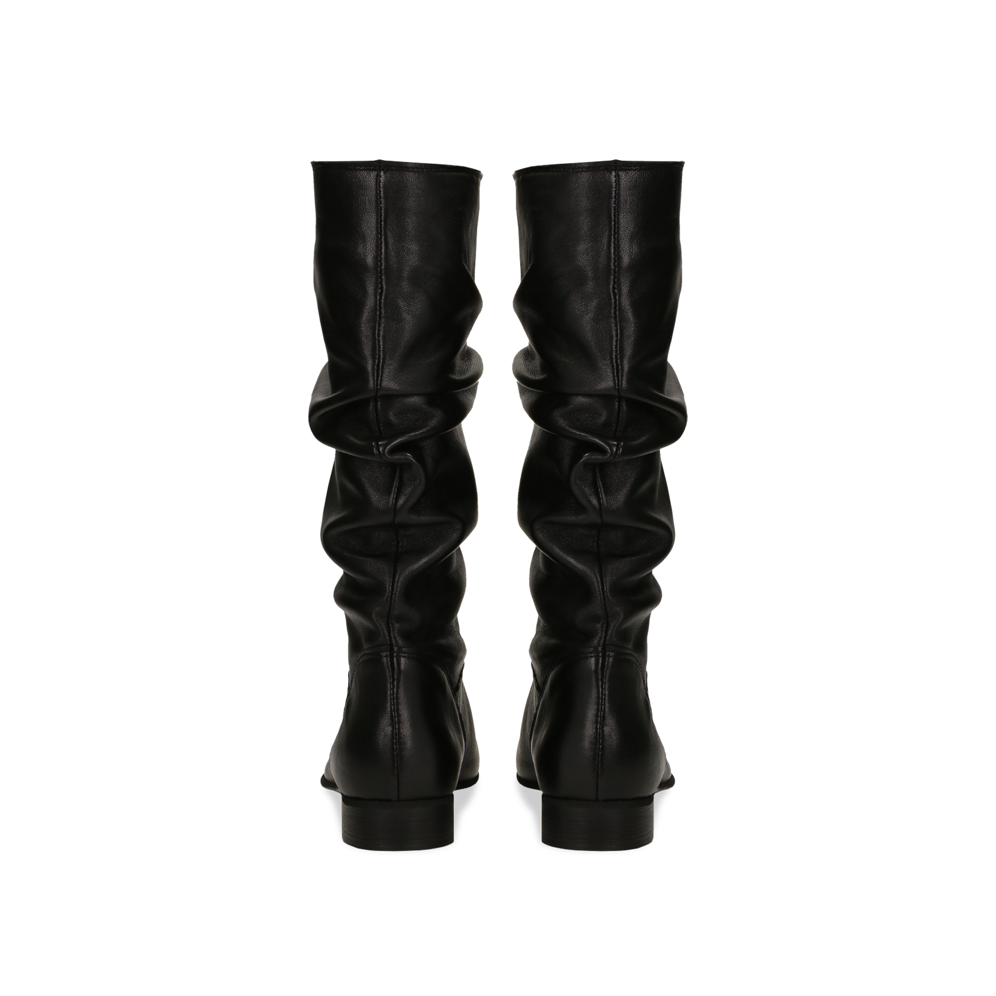 stivali neri in pelle