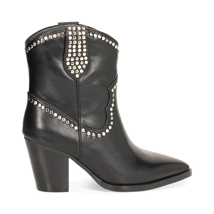 Bottines noires à talon de 7,2 cm pour chaque occasion, Primadonna, 262734615EPNERO035