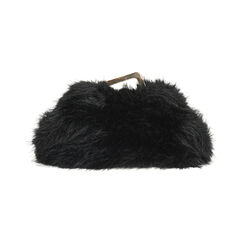 Clutch noire en fourrure synthétique avec bandoulière amovible, Primadonna, 265126381FUNEROUNI, 005 preview