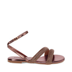 Sandali bassi donna rame in laminato con pietre, Primadonna, 254992802LPRAME035, 001a