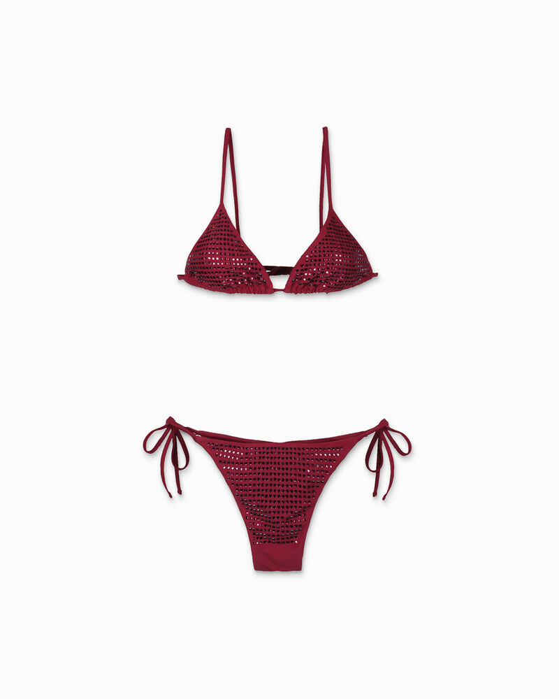 Bikini da donna bordeaux a triangolo image number null