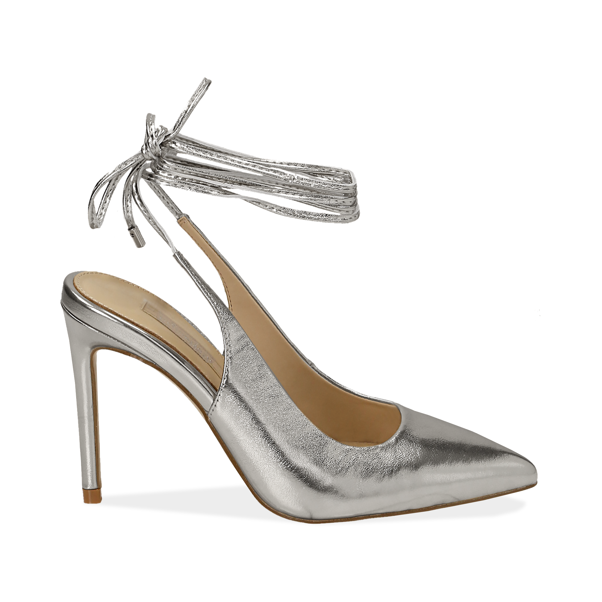 sandali con tacco argento primadonna