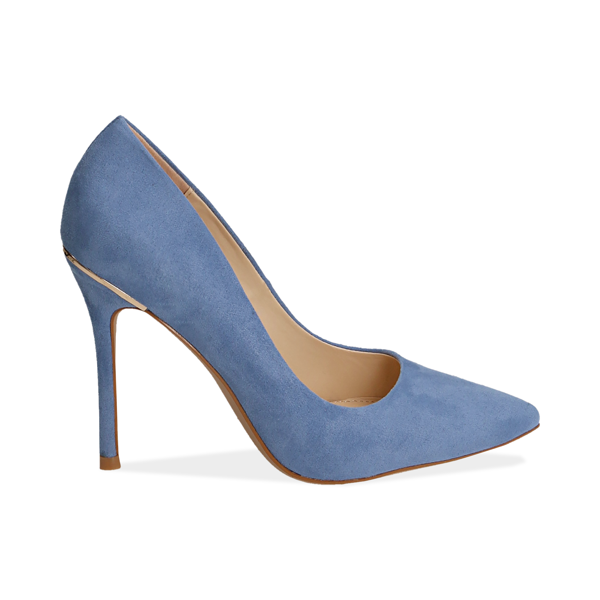 Décolleté azzurre in microfibra, tacco 11 cm | Primadonna Collection