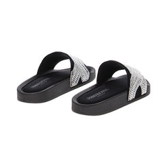 Sandales de plage noires en lycra, Fin de Collection, 23U508228LYNERO035, 003 preview