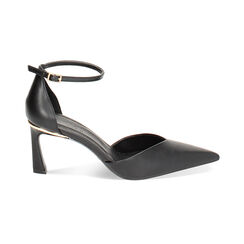 Décolleté Open shank nere a punta, tacco 7,5 cm, Primadonna, 242110616EPNERO037, 001 preview