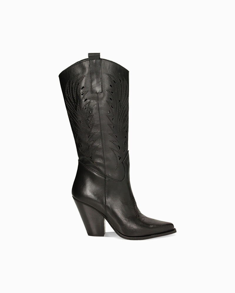 Botas negras de cuero b&aacute;sicas image number null