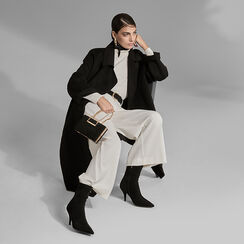 Manteau élégant en tissu noir avec des détails sophistiqués, Primadonna, 261950802TSNEROM, 002a