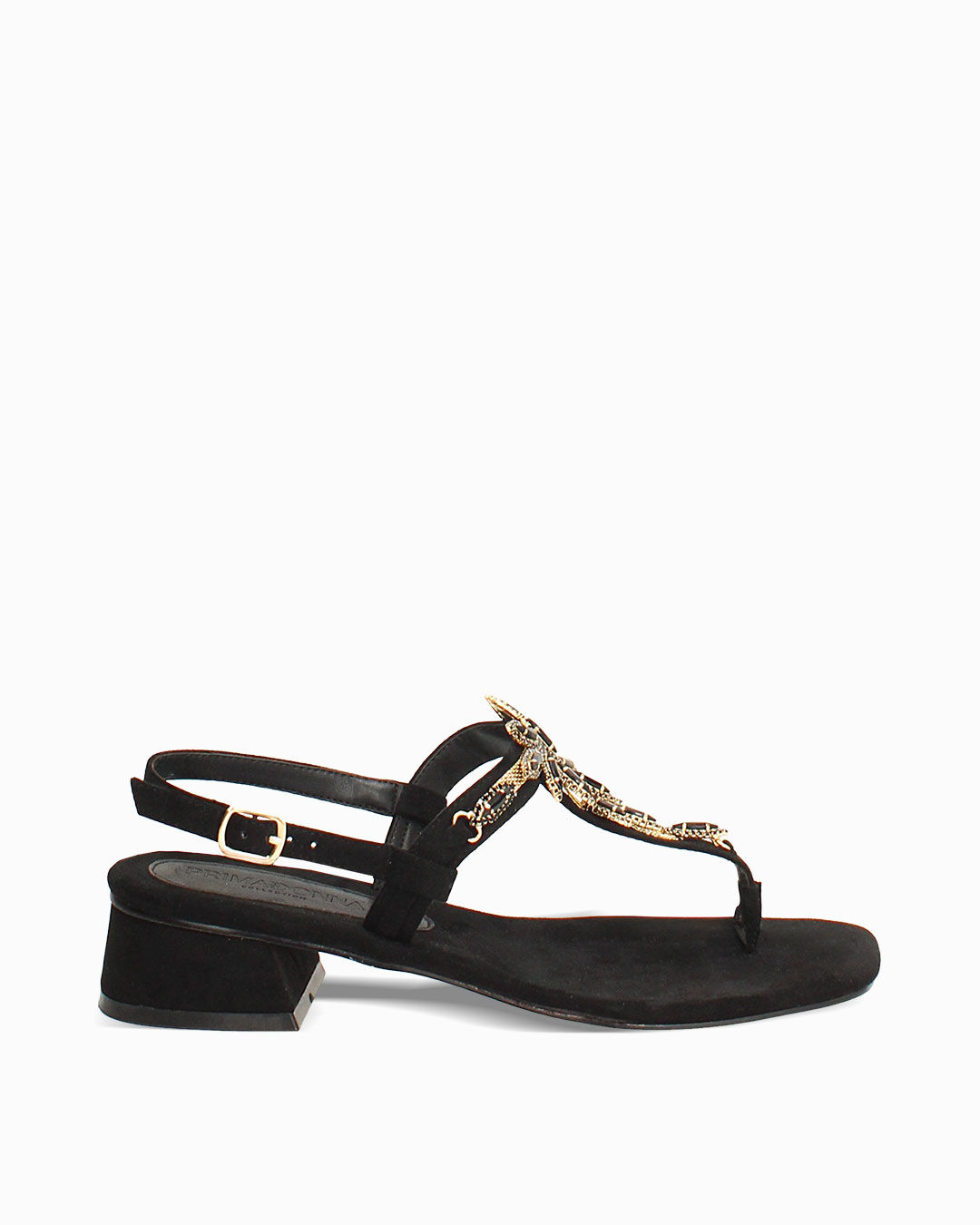 Sandali neri tacco 3,4 cm con pietre