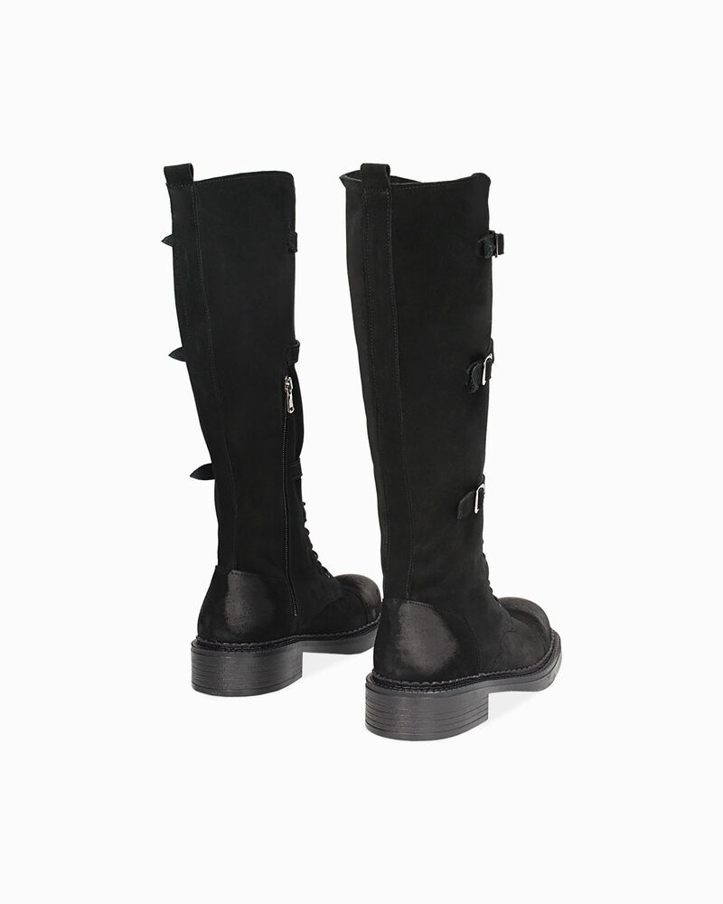 WOMEN SHOES BIKERS SUEDE NERO image number null
