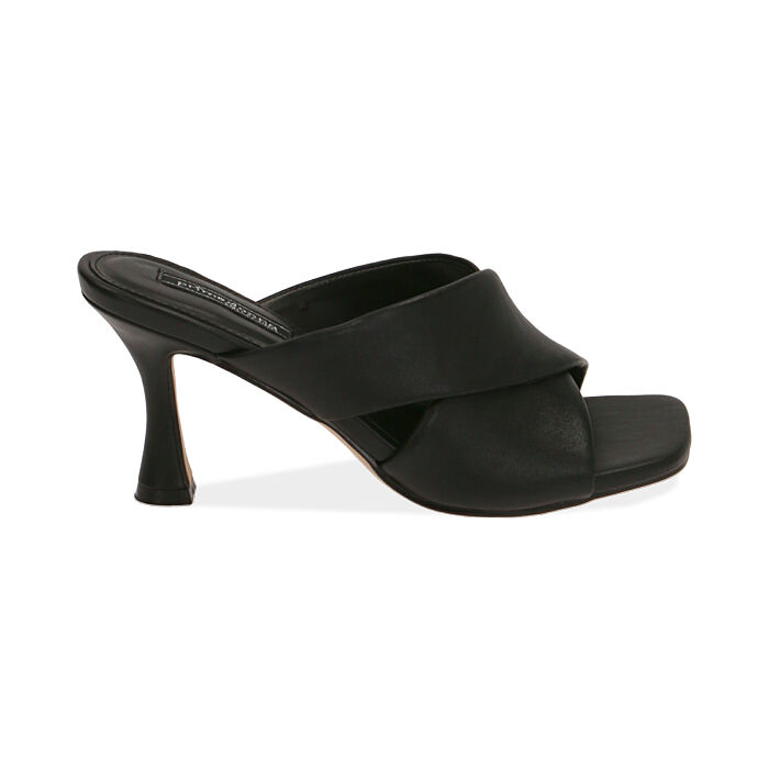 Mules negras tacon Clearance
